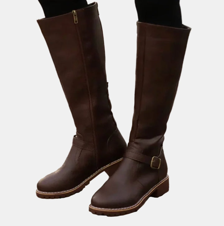 Vanessa | Bottes élégantes et confortables à brides à boucle, hauteur genou