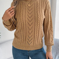 Sophia | Elegant Cable Knit Openwork Sweater