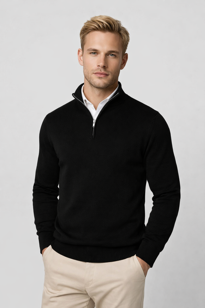 James | Modern and Casual Half Zip High Neck Sweater
