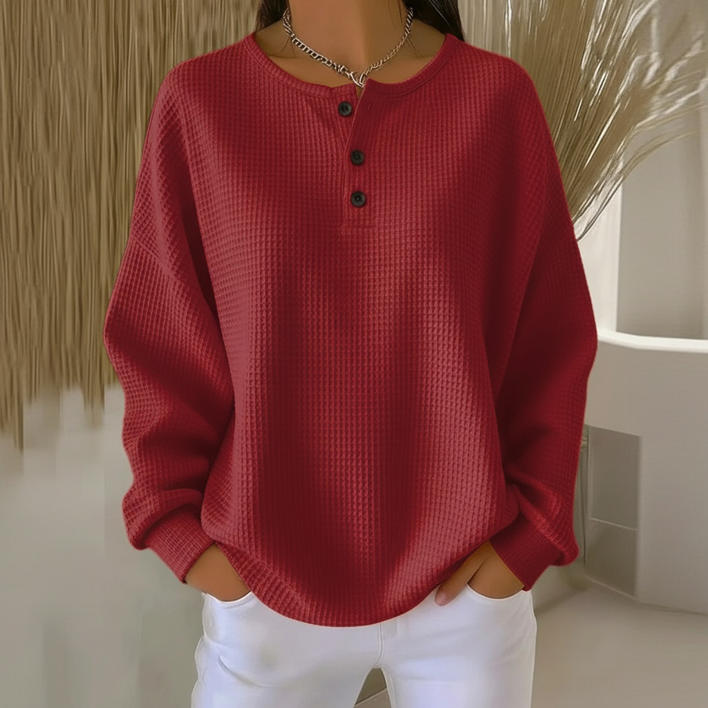 Amelia | Soft And Cozy Waffle Knit Sweater