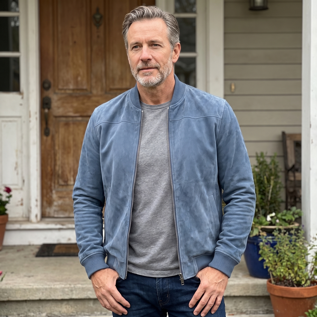 Montclair | Suede Bomber Jacket – Modern Everyday Layer for Men