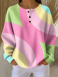 Beatrice | Warm And Modern Geometric Waffle Sweater