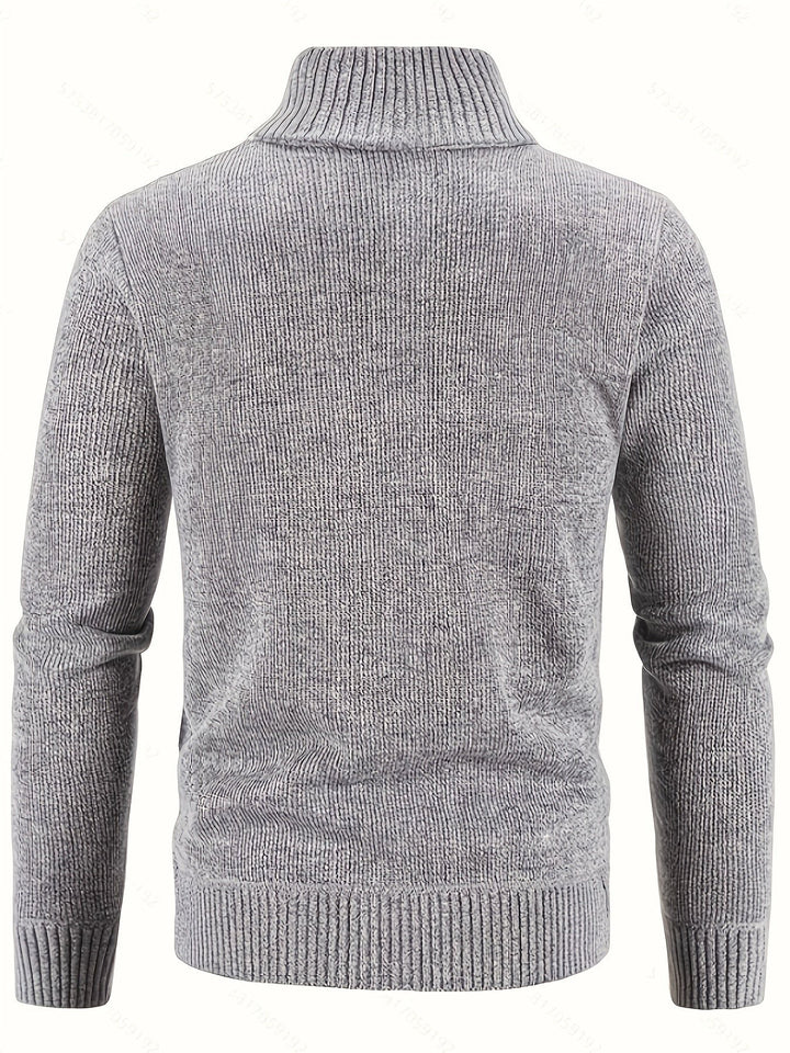 Walter | Full-Zip Cardigan – Textured Design for Men