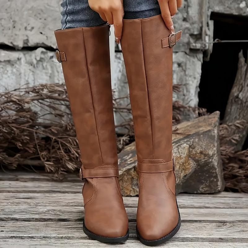 Isabella | Bottes raffinées à double boucle, hauteur genou