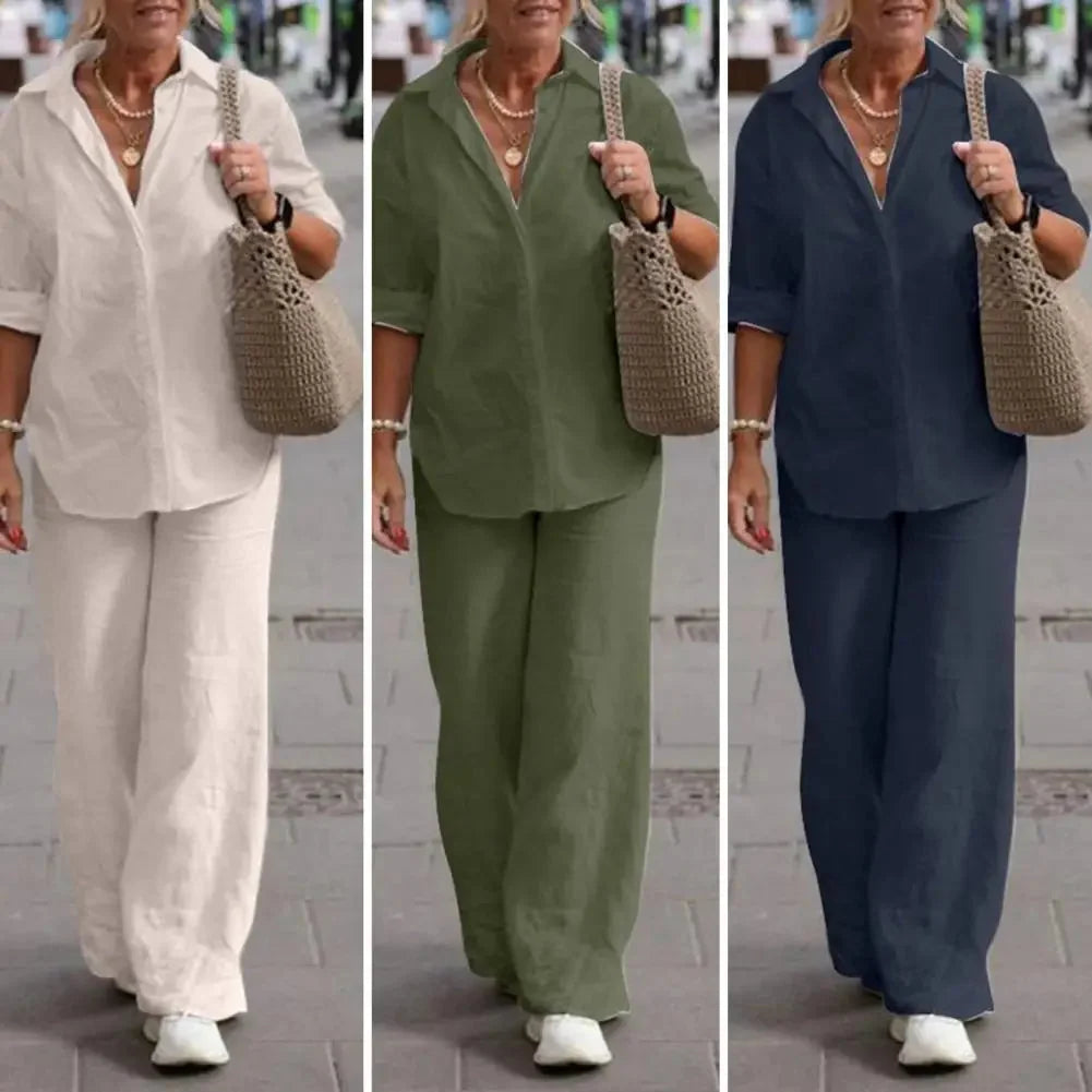 Maya | Completo elegante e leggero in lino di due pezzi
