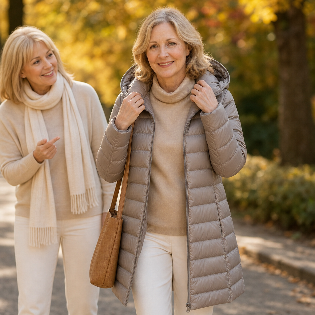 Veluna | Long Quilted Puffer Coat – Lightweight Warmth for Women