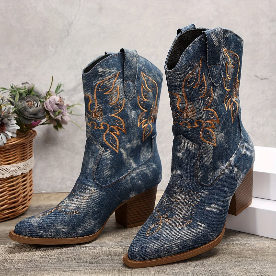 Katharina | Bottes de cowboy élégantes et intemporelles à tige large