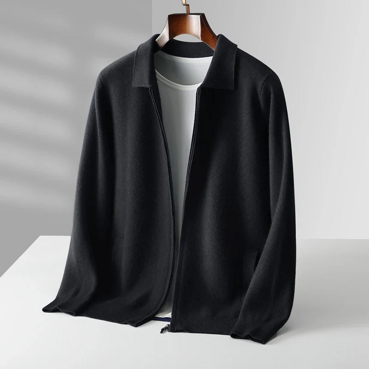 Ethan | Anspruchsvoller und stilvoller Strick-Cardigan mit durchgehendem Reißverschluss