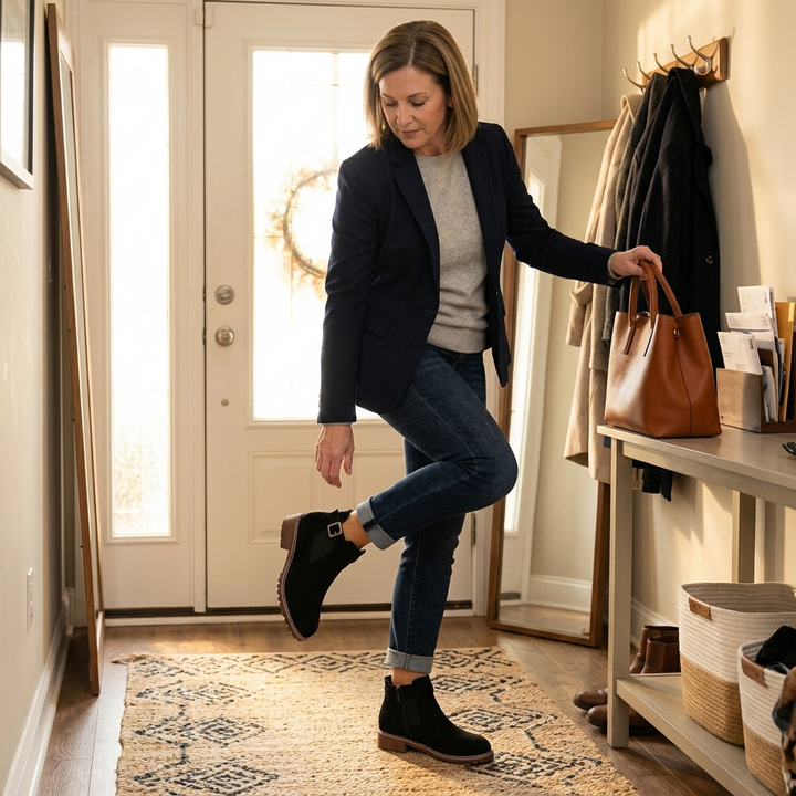 Solara | Slip On Low Heel Ankle Boots for Women