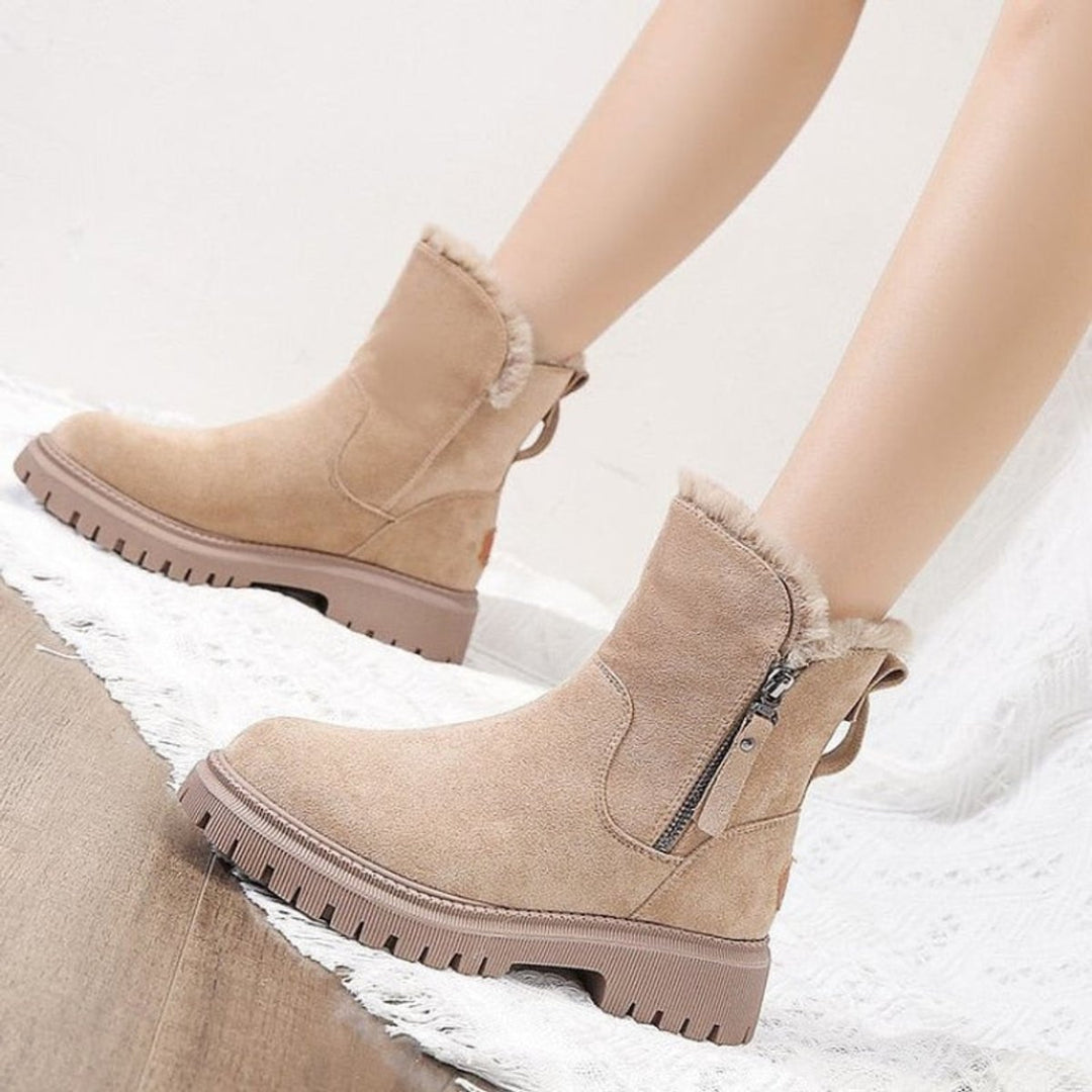 Olivia | Stivaletti in camoscio chic e confortevoli, senza lacci, per l'inverno