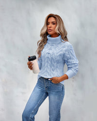 Harper | Elegant And Cozy Cable Knit Turtleneck Sweater