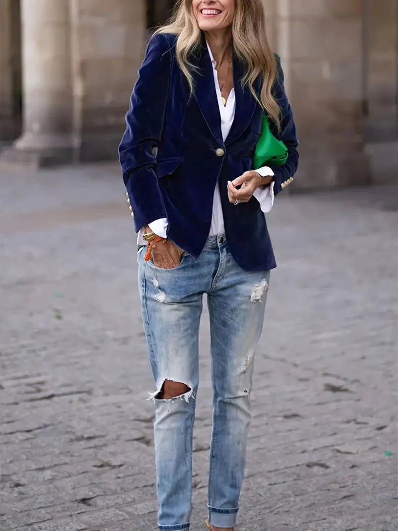 Isabelle | Blazer en velours luxueux et intemporel