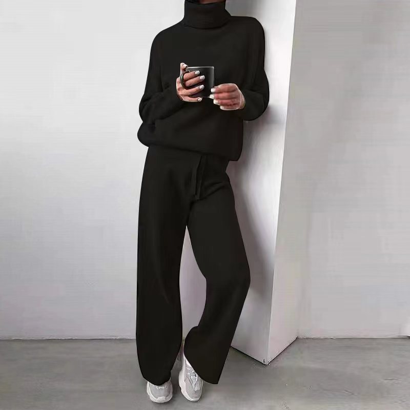 Marina | Elegante e raffinato completo lavorato a maglia a due pezzi con collo alto