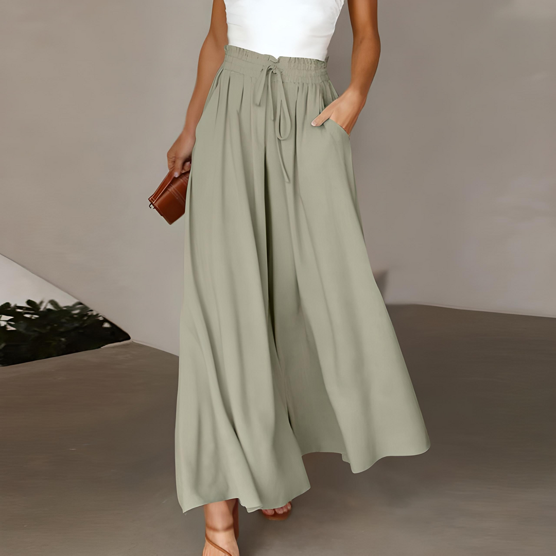 Luna | Pantaloni senza tempo in puro cotone a gamba larga