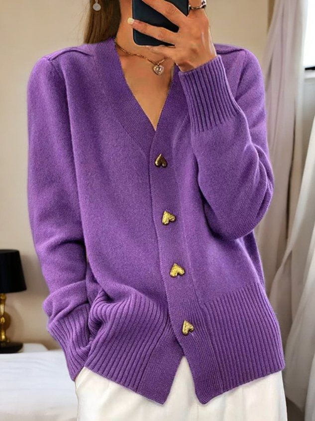 Sophia | Eleganter und kuscheliger Strick-Cardigan mit Herzknöpfen