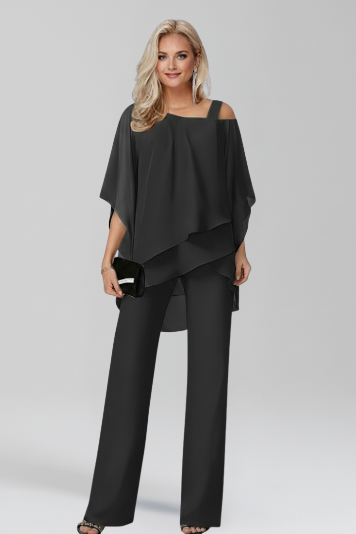 Jana | Wide-Leg Jumpsuit – Elegant Cold-Shoulder Style for Women