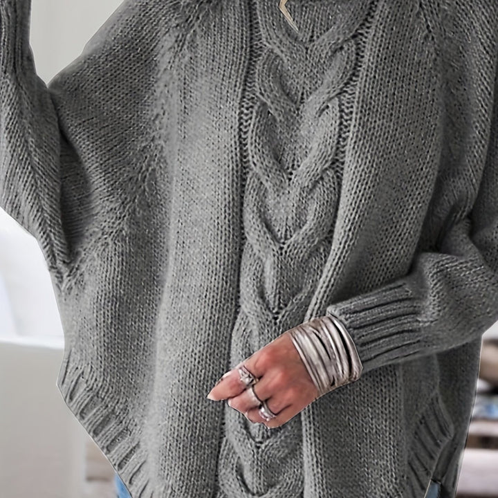 Corinna | Cable-Knit Sweater – Cozy High-Neck Style for Women