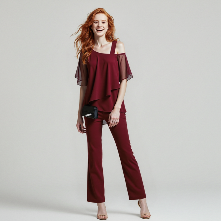 Victoria | Completo elegante e raffinato di due pezzi con spalle scoperte