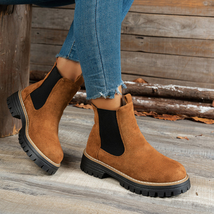 Nora | Bottines Chelsea modernes à plateforme et semelle épaisse