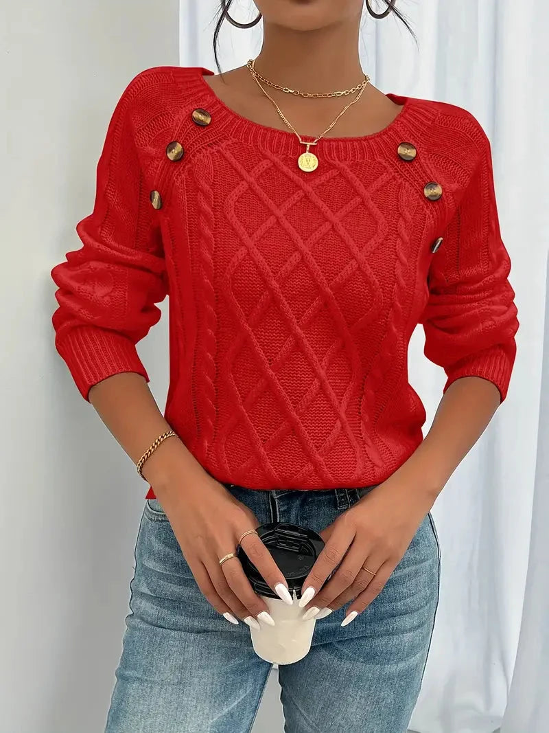 Lina | Cable Knit Sweater – Casual Style for Women