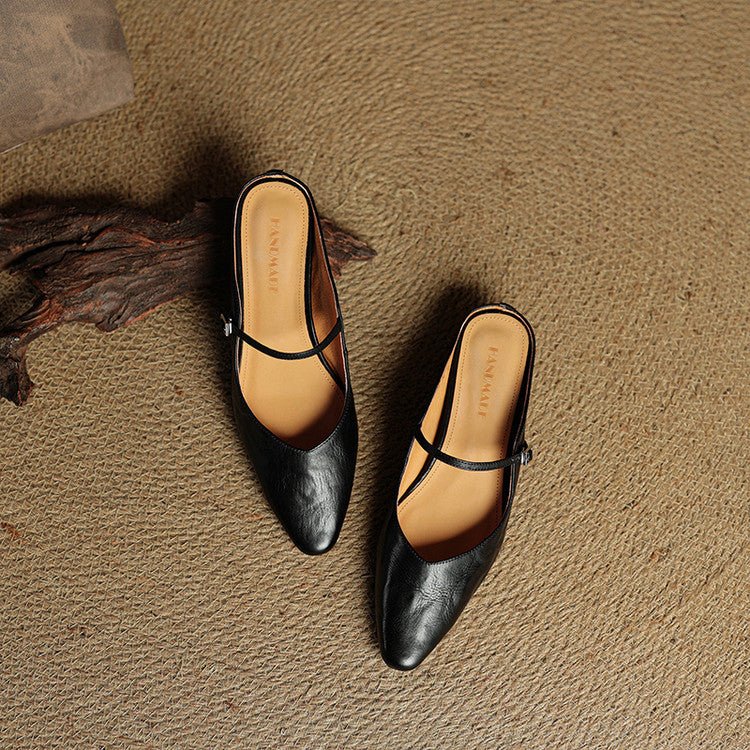 Eleanor | Mules eleganti e comode in pelle con punta affusolata