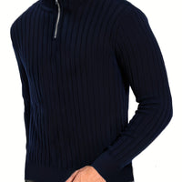 Victor | Ribbed Quarter-Zip Sweater for Refined Everyday Comfort