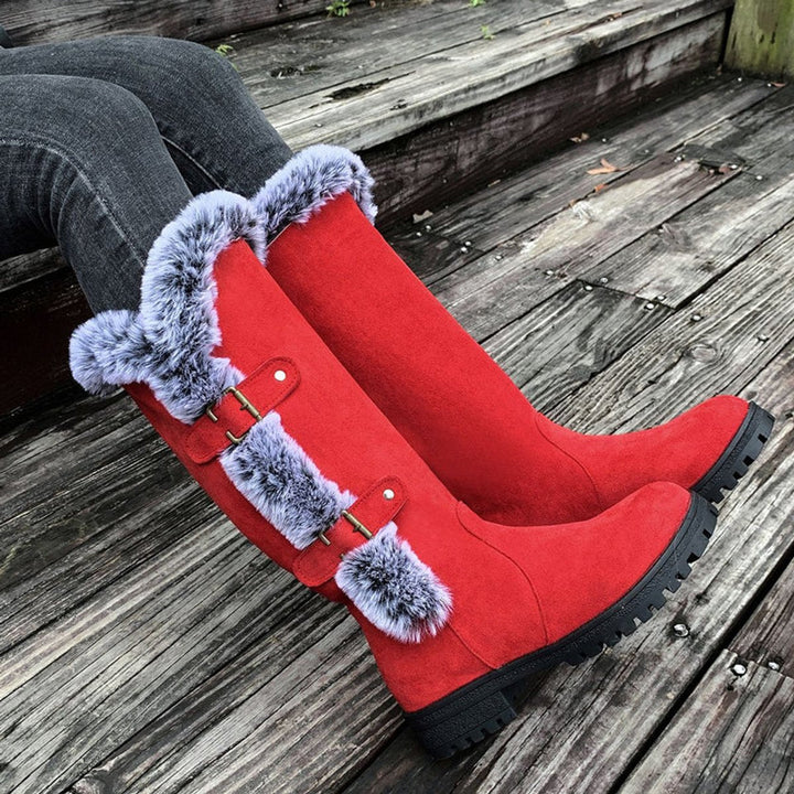 Chloe | Bottes chaudes et tendance bordées de fourrure, hauteur genou