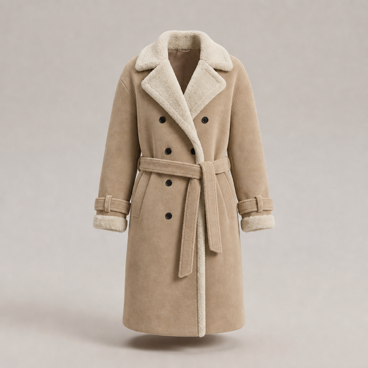 Mira | Teddy Coat – Elegant Double-Breasted Style for Women