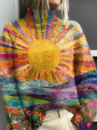 Emma | Vibrant And Comfortable Multicolor Turtleneck Sweater