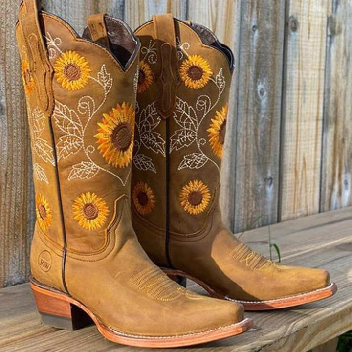 Rosalie | Stivali da cowboy eleganti e vivaci con motivo floreale