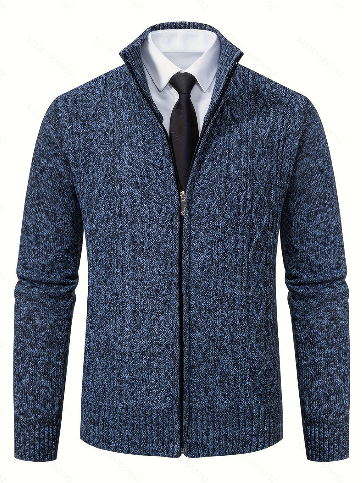 Walter | Full-Zip Cardigan – Textured Design for Men