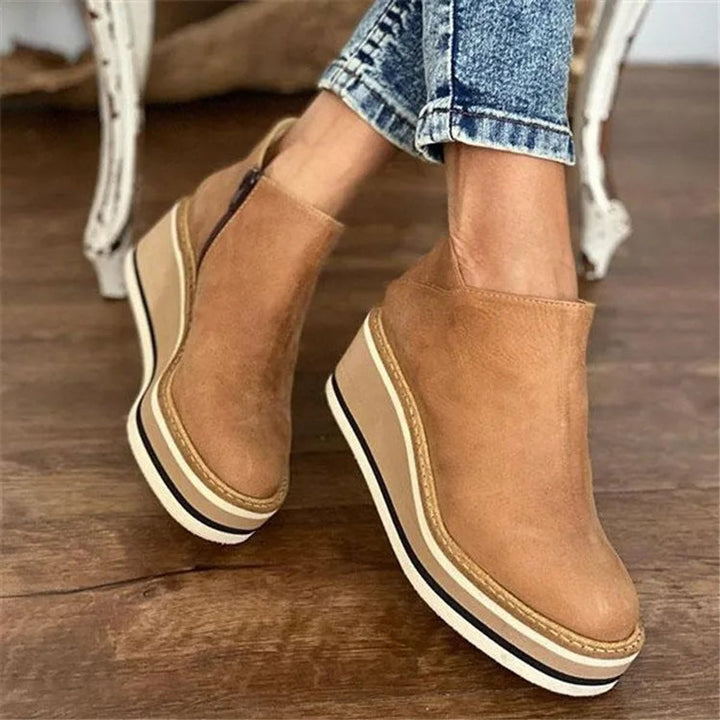 Aurora | Vintage-Inspired Platform Wedge Ankle Boots