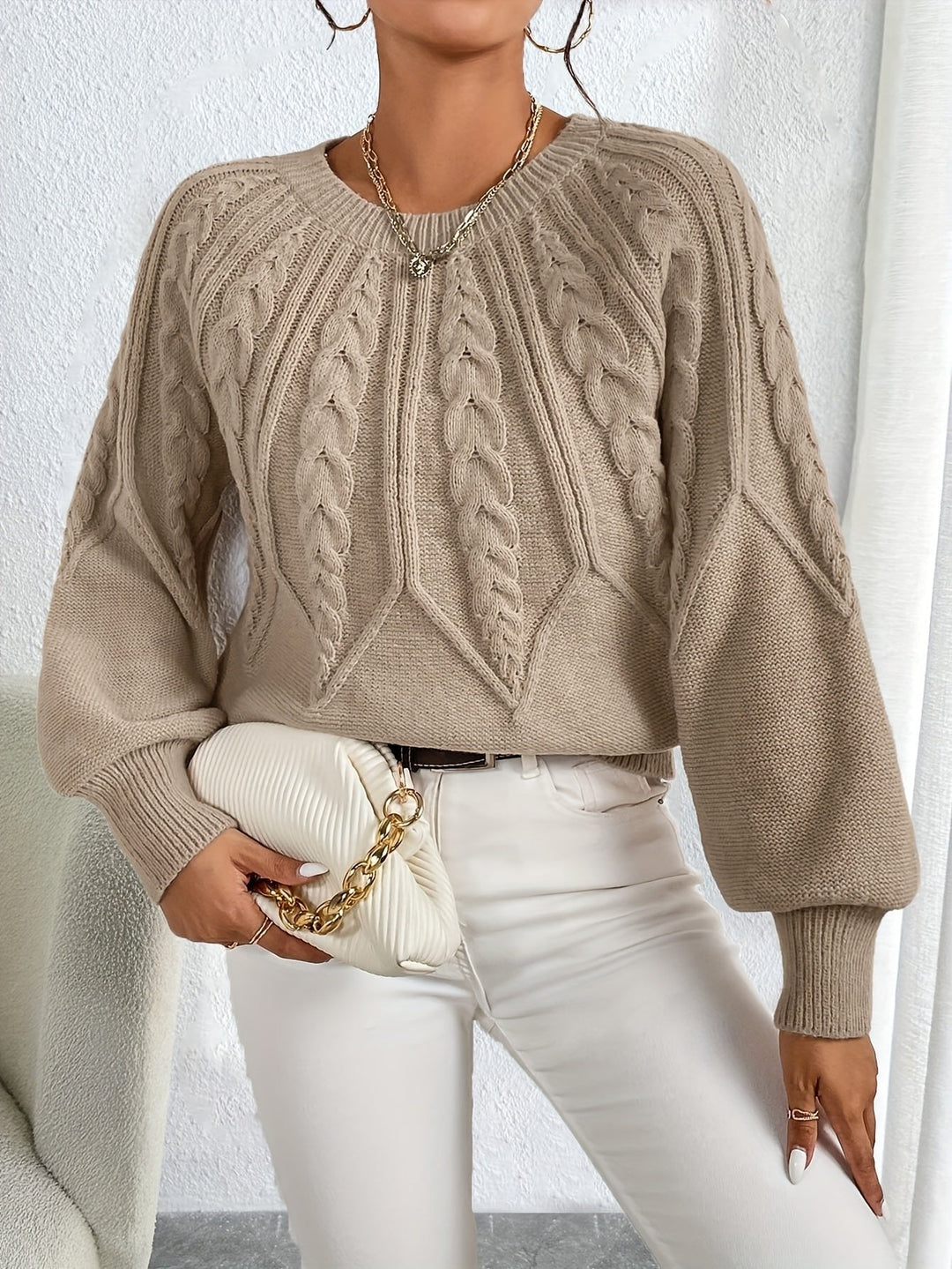 Ellis | Cable-Knit Sweater – Cozy Textured Style for Women