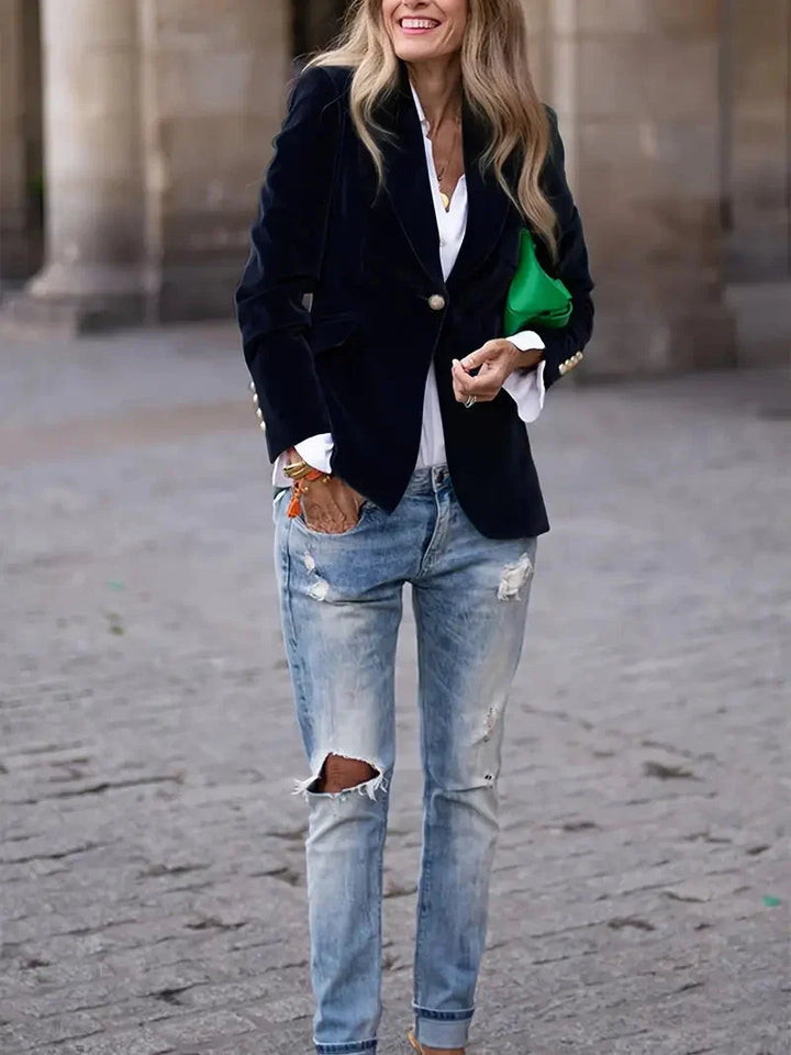 Isabelle | Blazer en velours luxueux et intemporel