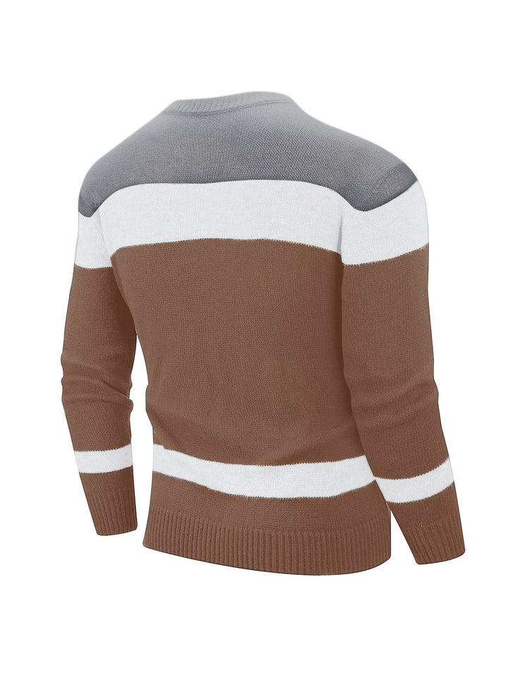 Ethan | Color Block Knit Sweater for Men
