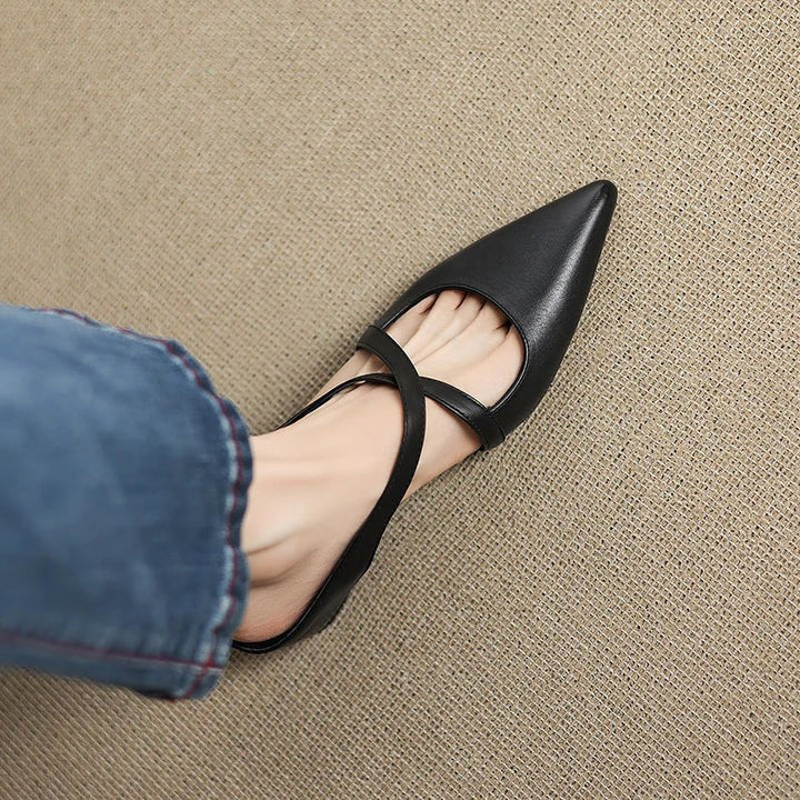Camila | Mules eleganti e alla moda in pelle con cinturini incrociati