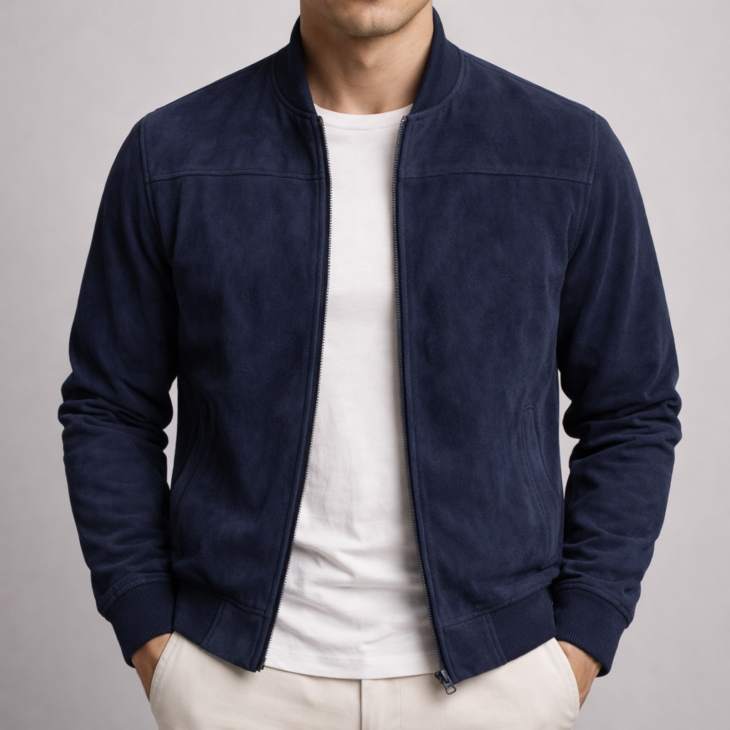 Harrison | Suede Bomber Jacket – Modern Lightweight Style for Men