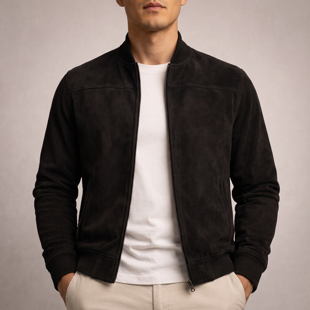 Radcliffe | Bomber Jacket – Classic Suede Style for Men