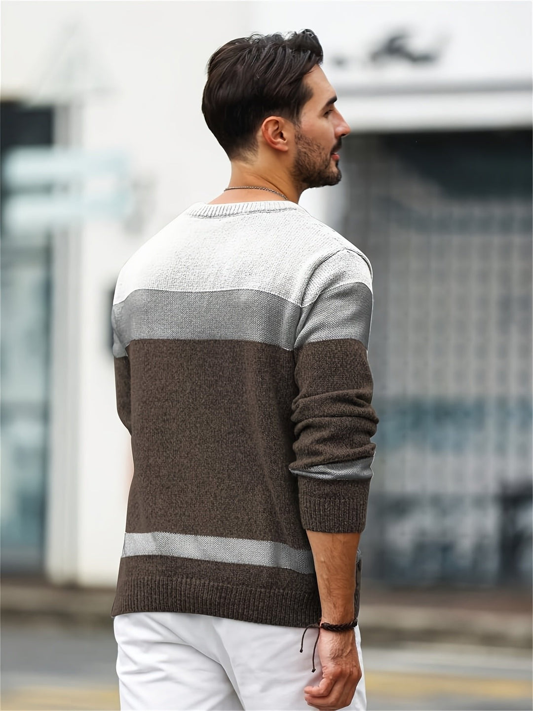 Ethan | Color Block Knit Sweater for Men