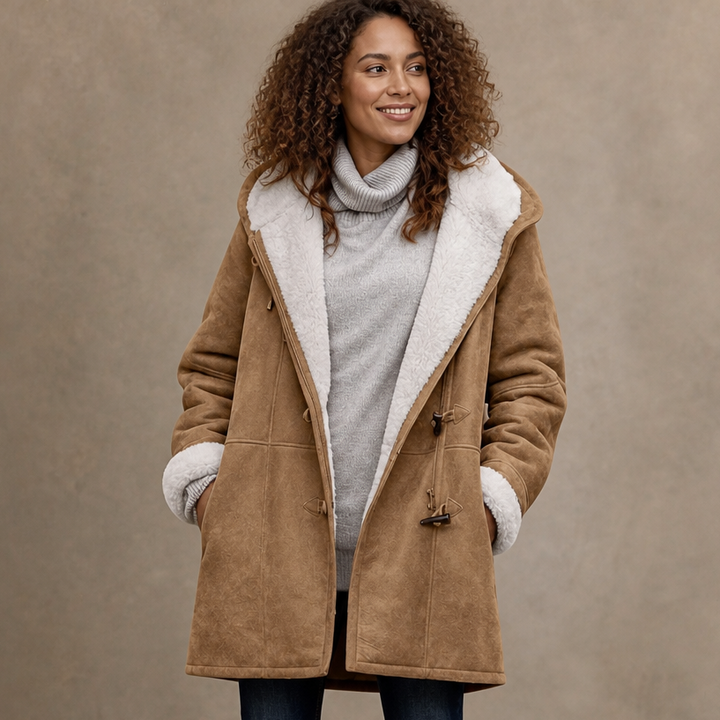 Wintlace | Hooded Duffle Coat – Warm Fleece-Lined Style for Women
