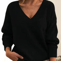 Elena | Elegance and Luxurious Cashmere Blend V-Neck Knitted Sweater