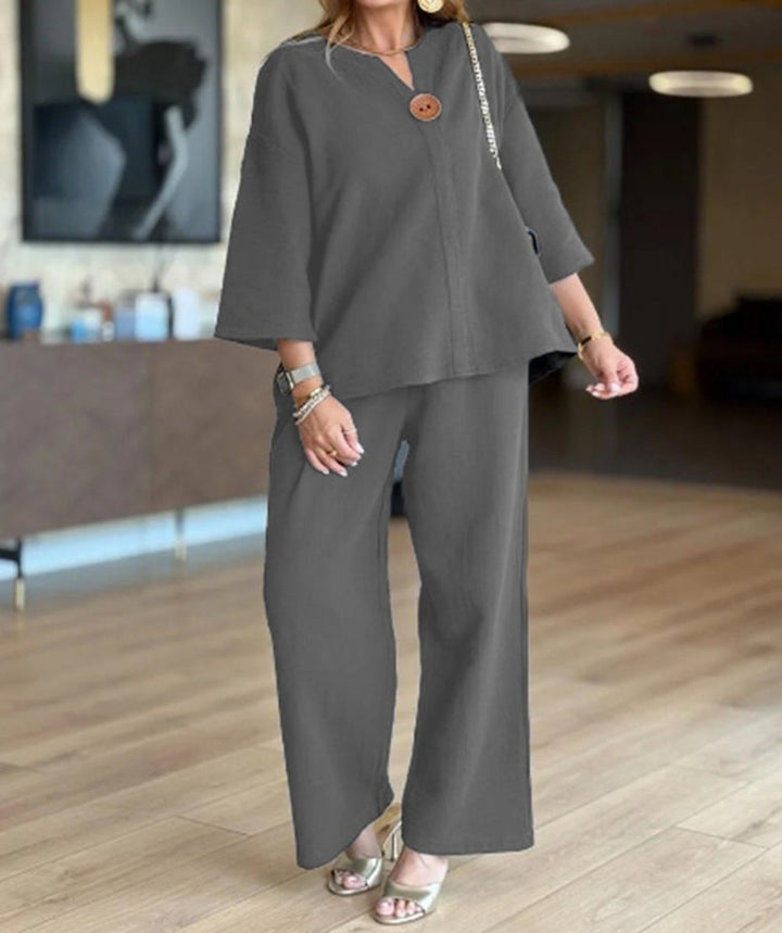 Julia | Completo due pezzi con tunica elegante e pantaloni a gamba larga