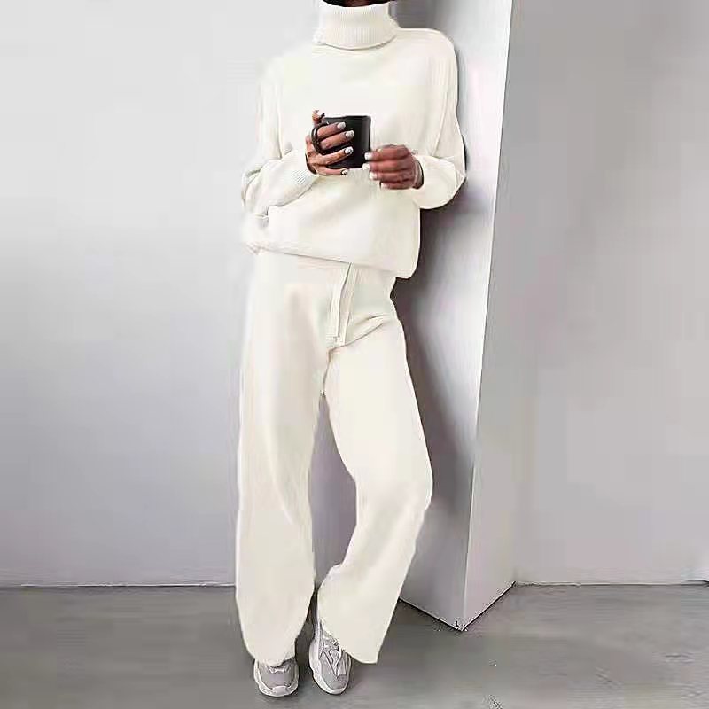 Marina | Elegante e raffinato completo lavorato a maglia a due pezzi con collo alto
