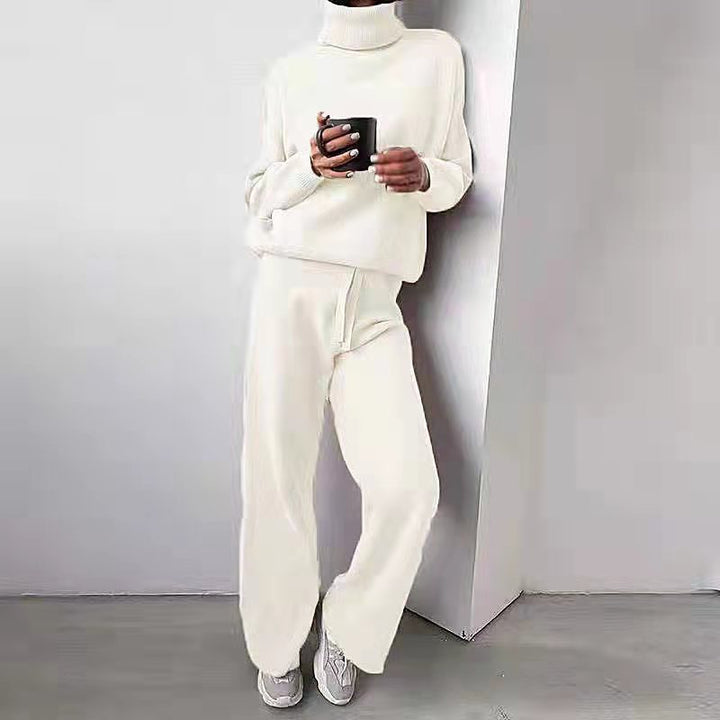Marina | Elegante e raffinato completo lavorato a maglia a due pezzi con collo alto