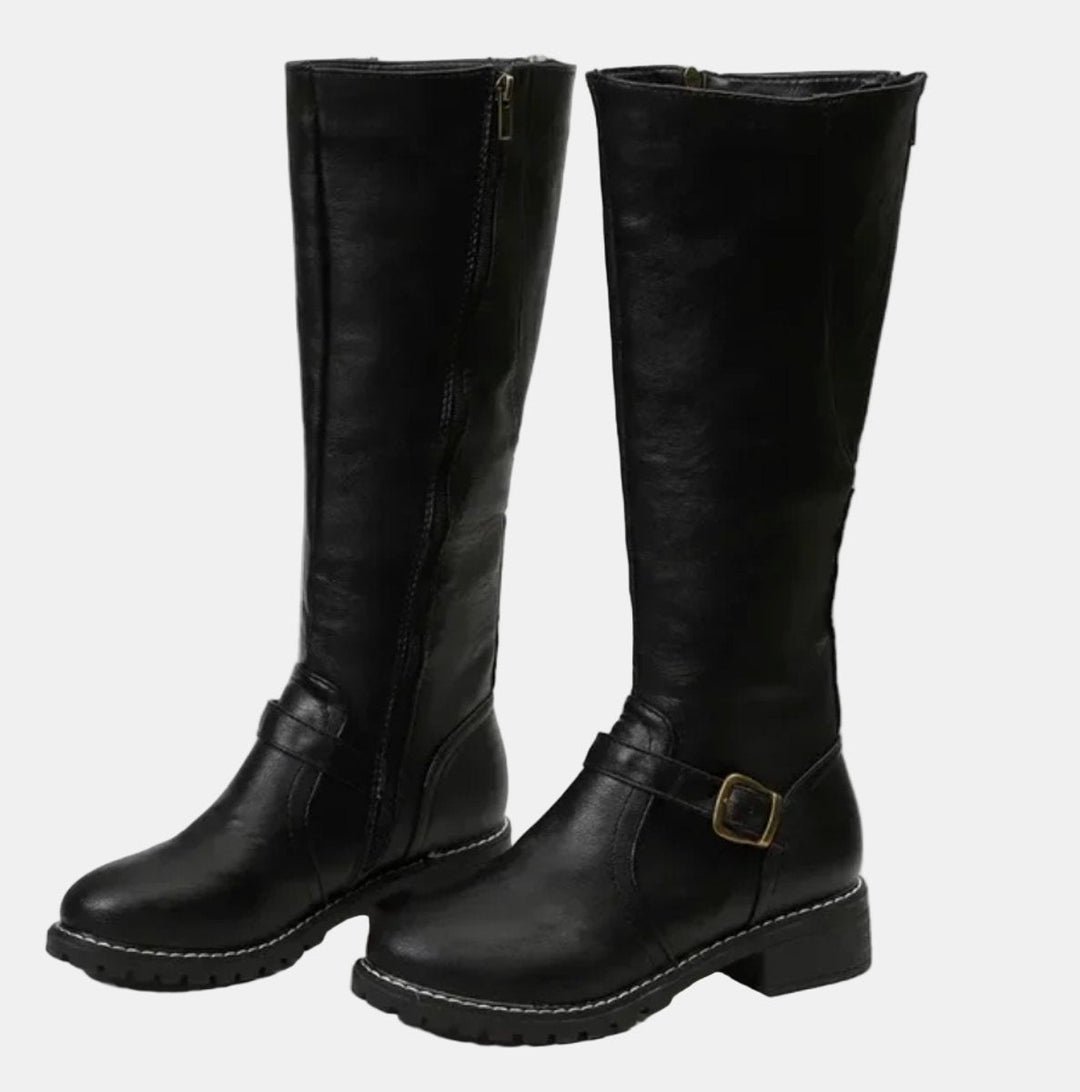 Vanessa | Bottes élégantes et confortables à brides à boucle, hauteur genou
