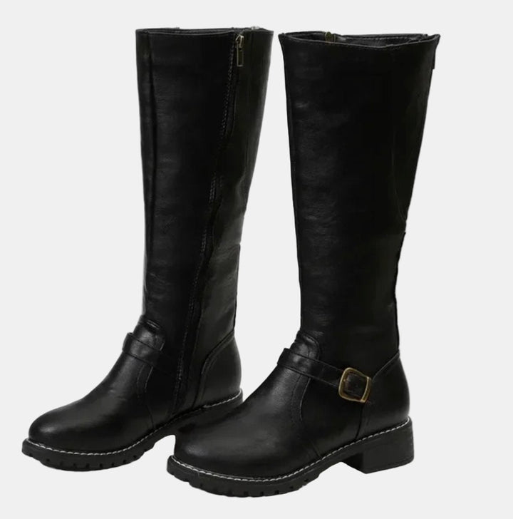 Vanessa | Bottes élégantes et confortables à brides à boucle, hauteur genou