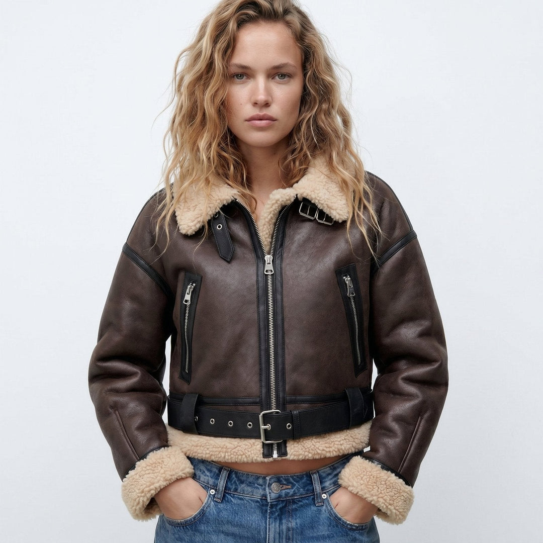 Elfriede | Bomber Jacket – Luxurious Reversible Shearling Design for Women