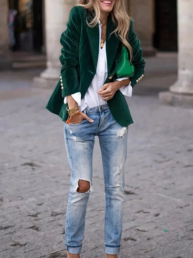 Isabelle | Blazer en velours luxueux et intemporel