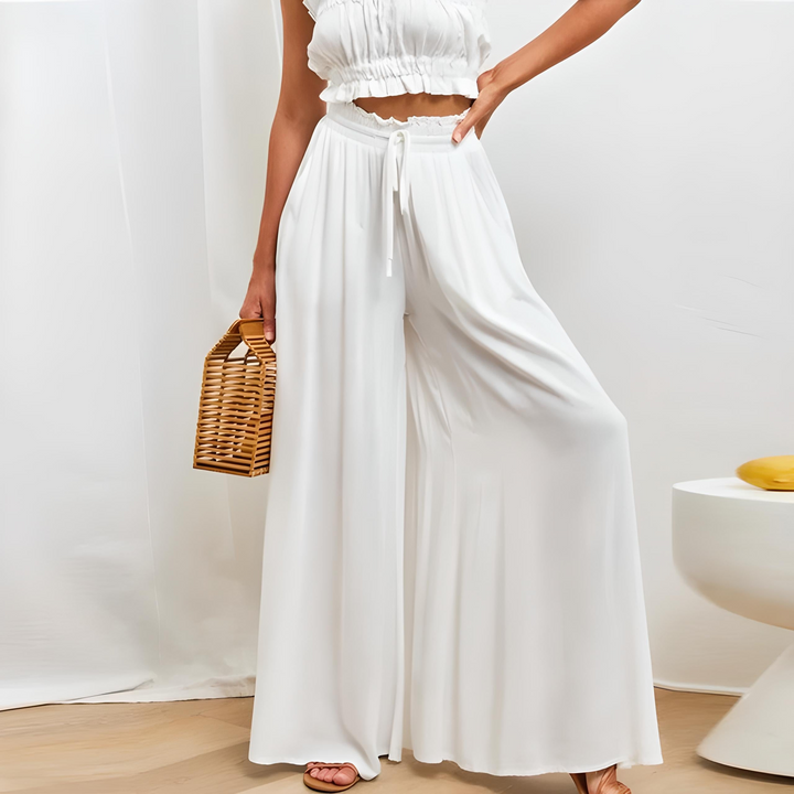 Luna | Pantaloni senza tempo in puro cotone a gamba larga