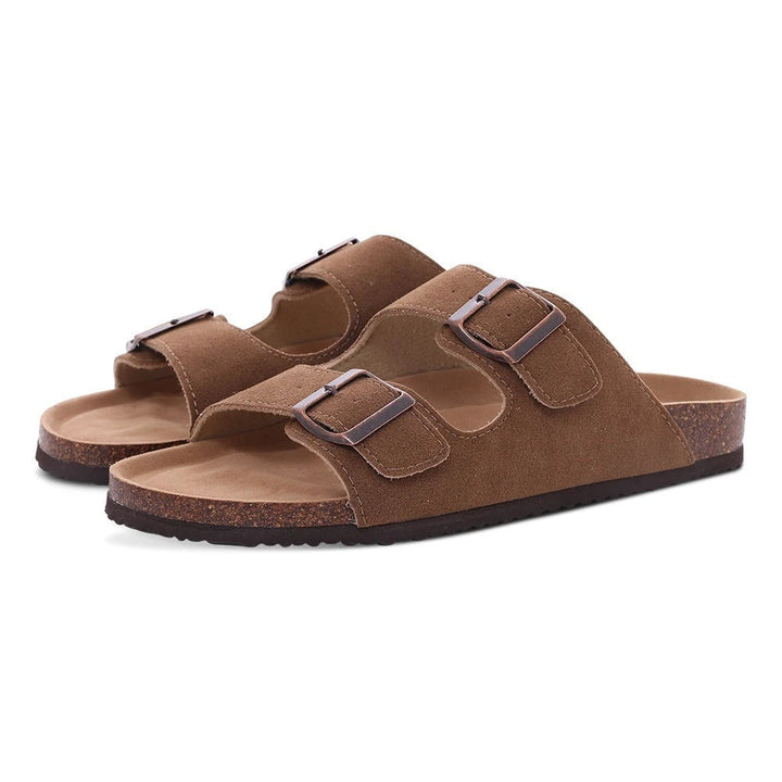 Isabella | Mules in camoscio eleganti e comode con suola in sughero